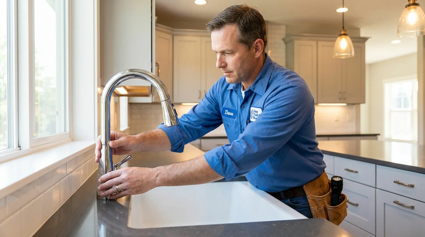 Kitchen faucet installation by Johns Plumbing LLC in Helmetta