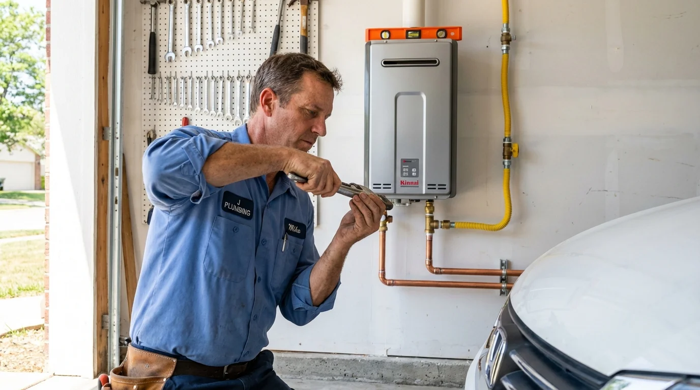 Tankless water heater installation by a Johns Plumbing LLC plumber in Helmetta
